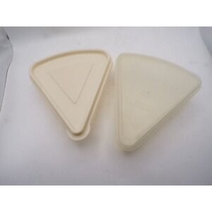 Vintage Tupperware and Rubbermaid Pizza Slice and Sq Sandwich Keeper Set of 3